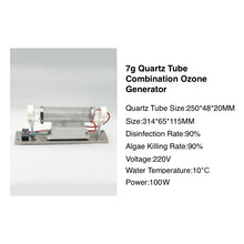 Load image into Gallery viewer, 3/7g/h Quartz Tube, Stainless Steel Mesh Ozone Generator with Ozone Power Supply
