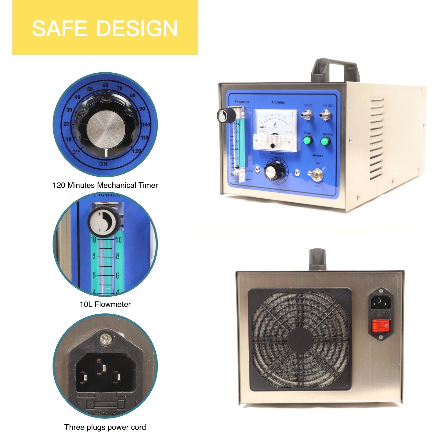 5-15g/h Multipurpose Ozone Generator Machine for SPA, Laboratory, Swimming Pool, Water Tank etc.